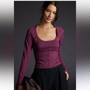 ANTHROPOLOGIE Maeve ponte corset top small